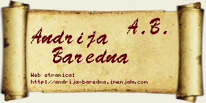 Andrija Baredna vizit kartica